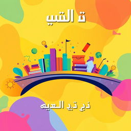 A vibrant and engaging poster for an educational center named 'جسور الحضارات - نقطة جيل الأمل التعليمي'