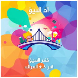 A vibrant and engaging poster for an educational center named 'جسور الحضارات - نقطة جيل الأمل التعليمي'