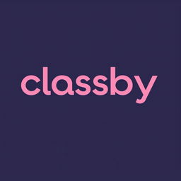 A logo design featuring the word "classby" integrated into one cohesive unit, executed in a minimalistic style