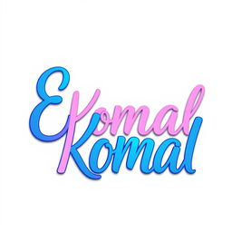 The names 'Eshan' and 'Komal' written vertically and overlapping on the right side of the image