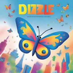 A high-quality illustration cover features Dizzle, a vibrant butterfly, flying in the sky with various world landmarks in the background