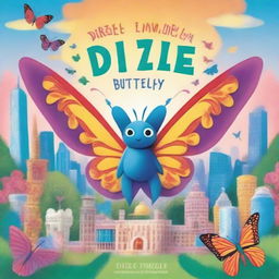 A high-quality illustration cover shows Dizzle, a vibrant butterfly, soaring against a backdrop of iconic global landmarks and diverse animals