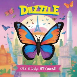 A high-quality illustration cover shows Dizzle, a vibrant butterfly, soaring against a backdrop of iconic global landmarks and diverse animals