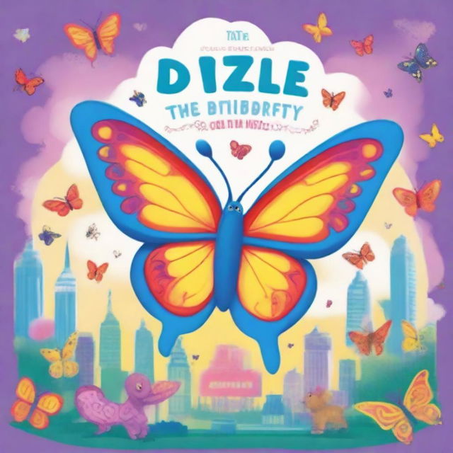 A high-quality illustration cover shows Dizzle, a vibrant butterfly, soaring against a backdrop of iconic global landmarks and diverse animals