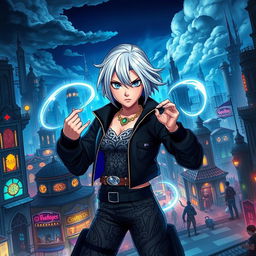 A stunning and dynamic scene inspired by the animated series Arcane