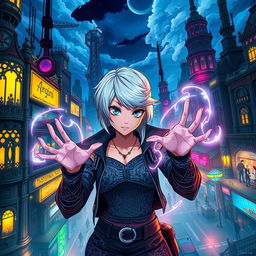 A stunning and dynamic scene inspired by the animated series Arcane