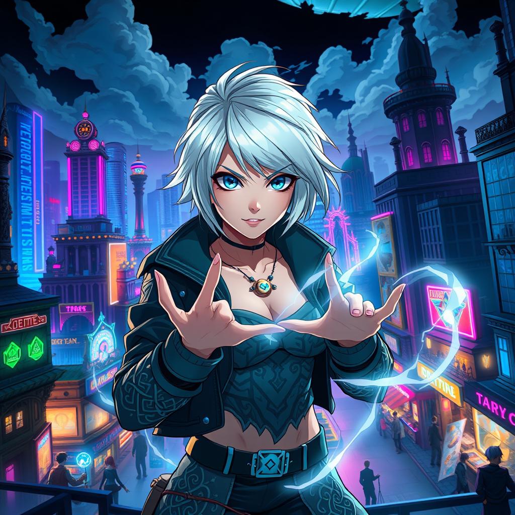 A stunning and dynamic scene inspired by the animated series Arcane