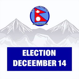 Create a promotional graphic for the election of the Treasurer position on December 14, featuring the logo of the Nepal Press Union integrated into the design