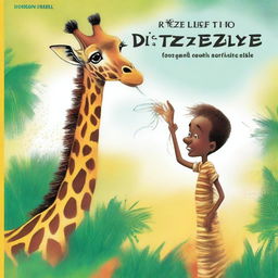 Page 1 of 'Dizzle the Butterfly' features a vibrant, semi-dramatic illustration of Dizzle being whisked away by a hurricane from his Caribbean homeland all the way to Africa