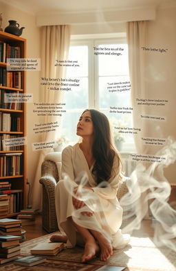 A visually appealing and thought-provoking image representing the theme of 'Life with 120 sentences', inspired by the aphorisms of İlaha Ismayilova