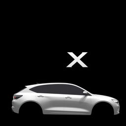 A minimalist design image featuring the name of the vehicle 'X1' in large, bold typography