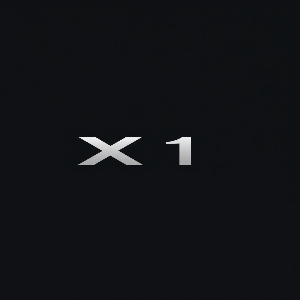 A minimalist design image featuring the name of the vehicle 'X1' in large, bold typography