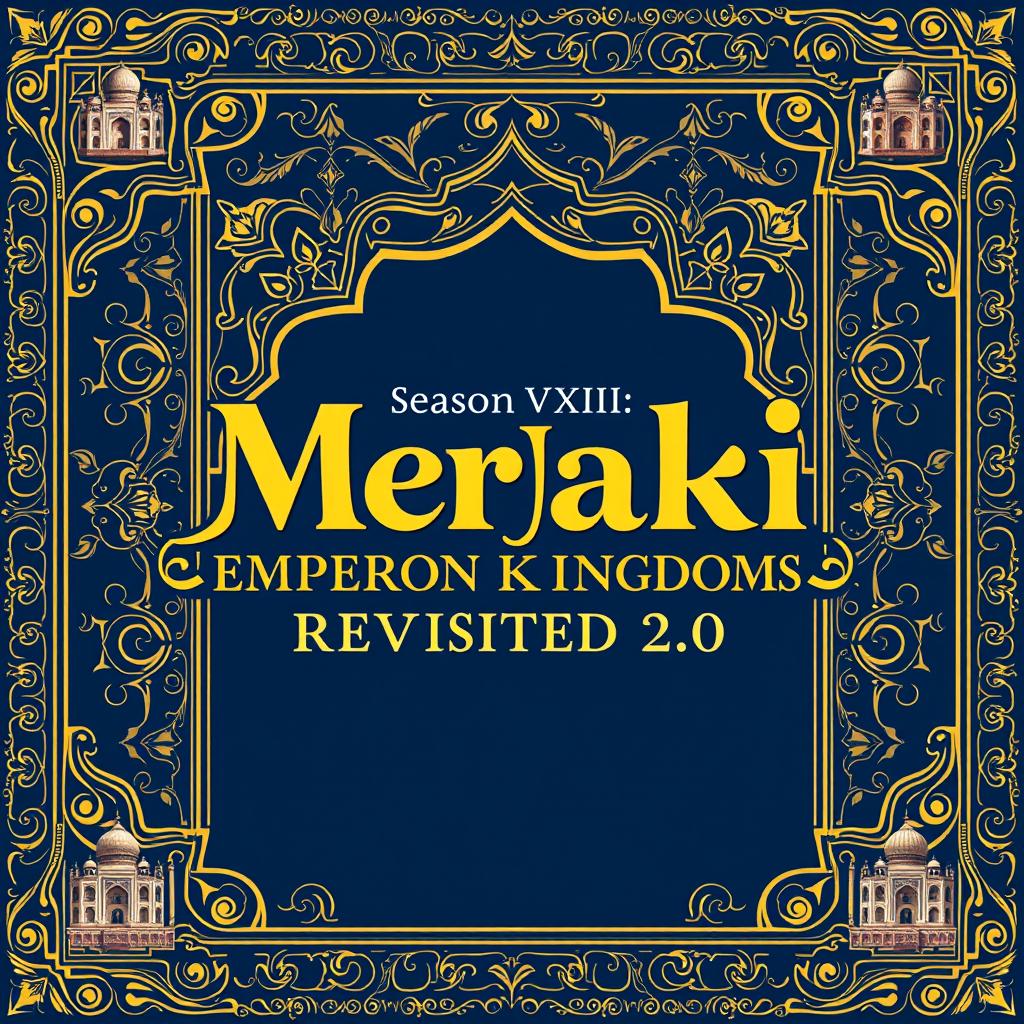A cover page design for a project proposal titled 'Meraki Season VXIII: Shah Jahan Emperor Kingdoms Revisited 2