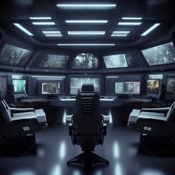 futuristic SWAT control room  with 5 chairs based on https://files.dreamhome.software/files/static/36651