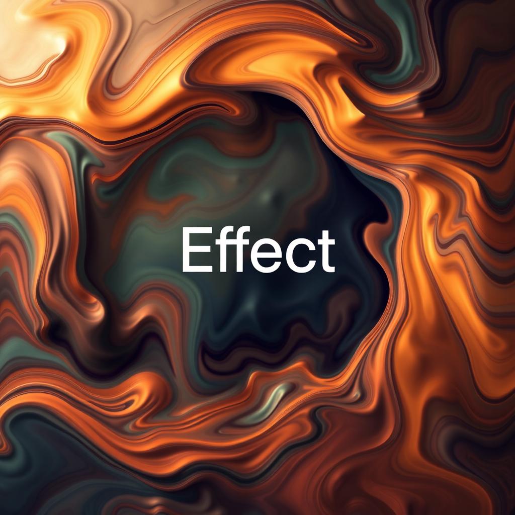 An abstract representation of the concept of 'Effect', featuring swirling colors and dynamic movements that illustrate change and transformation