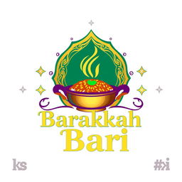 A premium and visually stunning logo for a high-end restaurant named 'Barakah Bari'