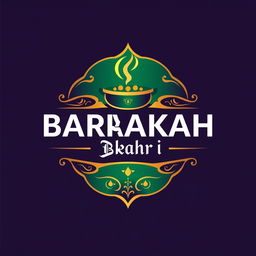 A premium and visually stunning logo for a high-end restaurant named 'Barakah Bari'