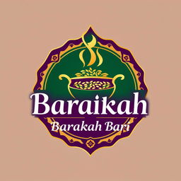 A premium and visually stunning logo for a high-end restaurant named 'Barakah Bari'