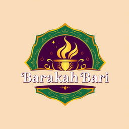 A premium and visually stunning logo for a high-end restaurant named 'Barakah Bari'