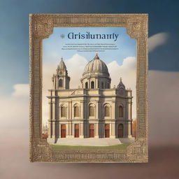 A high-quality digital art showcasing the front and back cover of a book on the history of Christianity