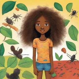 This is a delightful illustration of 8-year-old Emily, her features reflecting her Caribbean, East Indian, and African heritage