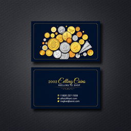 A beautifully designed business card for a coin selling shop