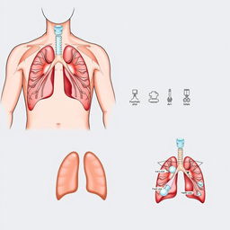 Three distinct medical illustrations of pneumothorax