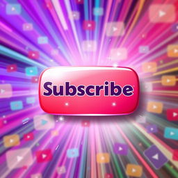 An eye-catching digital design featuring a bold, vibrant 'Subscribe Now' button prominently displayed in the center