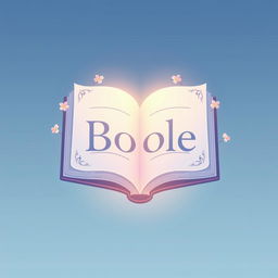 An aesthetic book icon designed for a website, featuring an open book with softly glowing pages