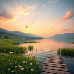 A serene landscape depicting peace and calm