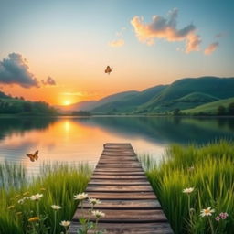 A serene landscape depicting peace and calm