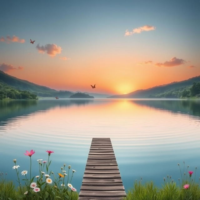 A serene landscape depicting peace and calm