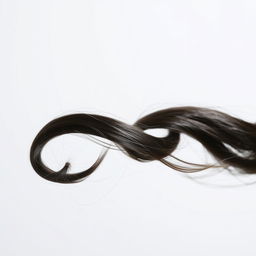 A single, beautifully detailed strand of curly hair, capturing the intricate textures and shine of the hair shaft