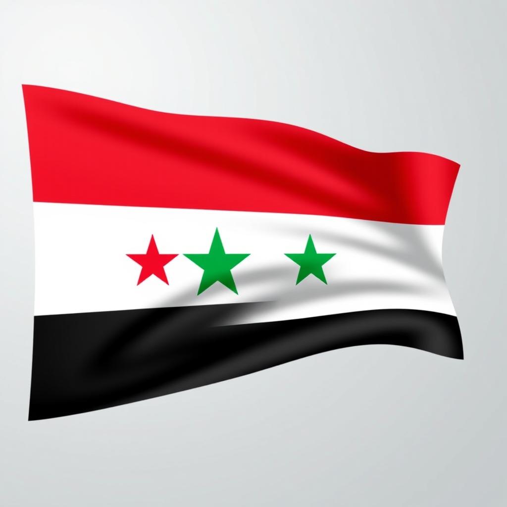 A modern interpretation of the Syrian flag, featuring vibrant colors and a sleek, contemporary design