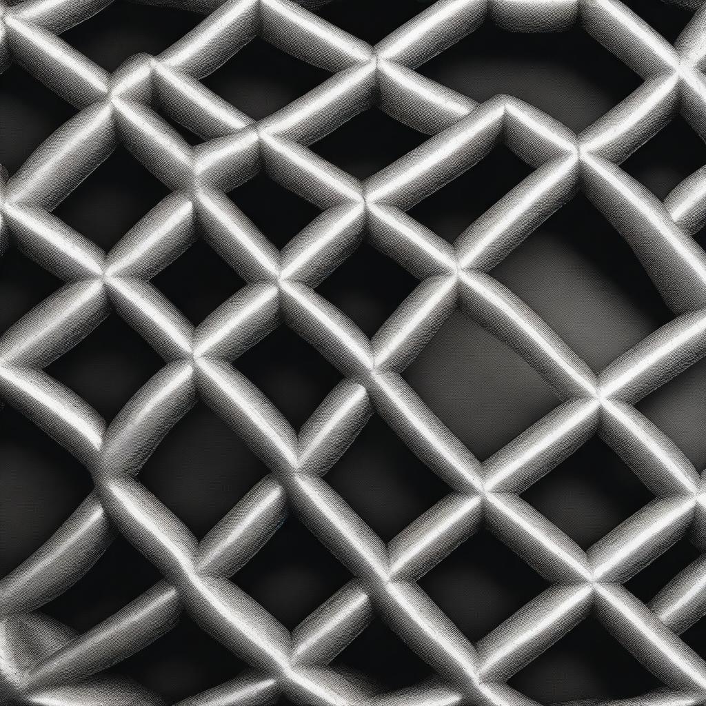 This is a high-quality digital photograph of a galvanized steel mesh