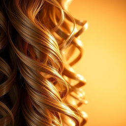 A close-up of a long, defined curly hair strand, showcasing its texture and shine