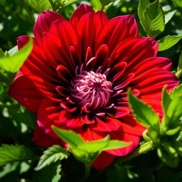 A striking close-up of a vibrant flower, showcasing its intricate petals and rich colors