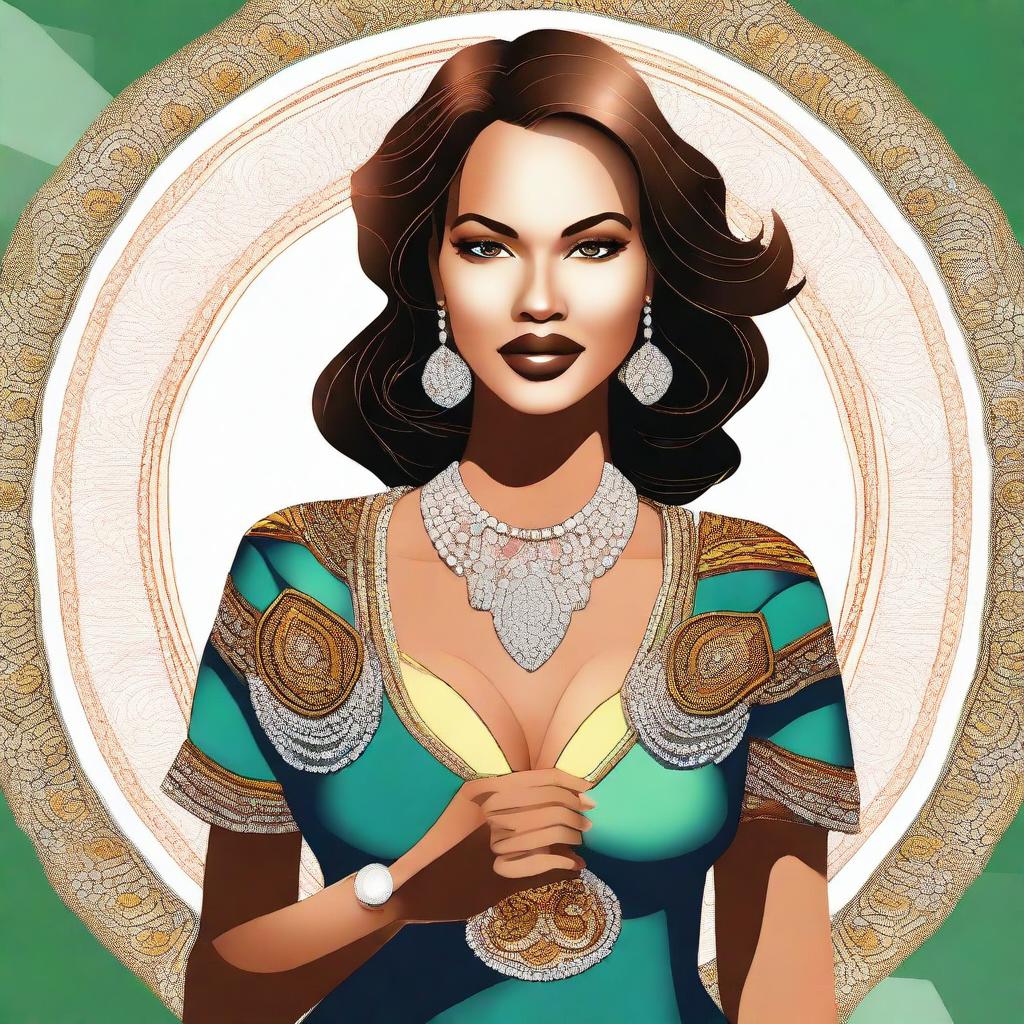 A high-quality digital art image featuring a stylish woman