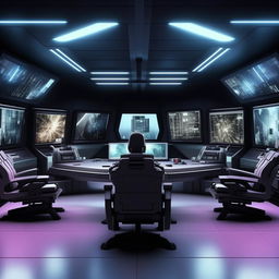 futuristic SWAT control room  with 5 chairs based on https://files.dreamhome.software/files/static/36651