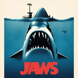 A high-quality, digitally rendered image, styled as a movie poster for Jaws