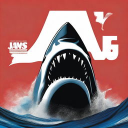 A high-quality, digitally rendered image, styled as a movie poster for Jaws