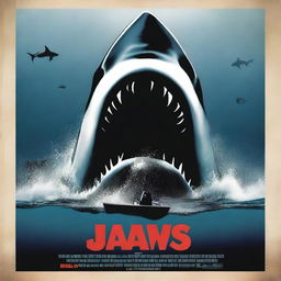 A high-quality, digitally rendered image, styled as a movie poster for Jaws