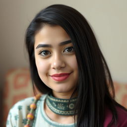 A realistic portrait of a 26-year-old Iranian girl named Matilda, weighing approximately 67 kilograms and standing about 167 cm tall