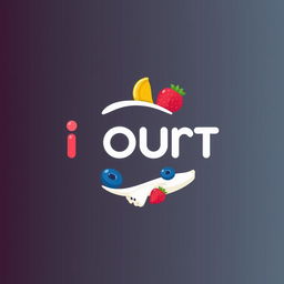 A modern and vibrant logo design for a yogurt smoothie brand named 'IOURT'