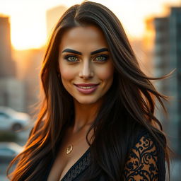 A dramatic portrait of a woman named Matilda Minas, showcasing her unique beauty and strength