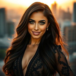 A dramatic portrait of a woman named Matilda Minas, showcasing her unique beauty and strength