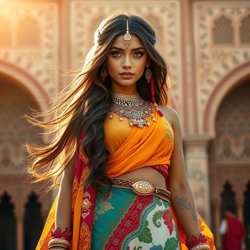 A captivating portrait of Matilda Minas, a character inspired by the rich culture of Jamalabad