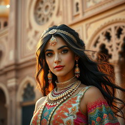 A captivating portrait of Matilda Minas, a character inspired by the rich culture of Jamalabad