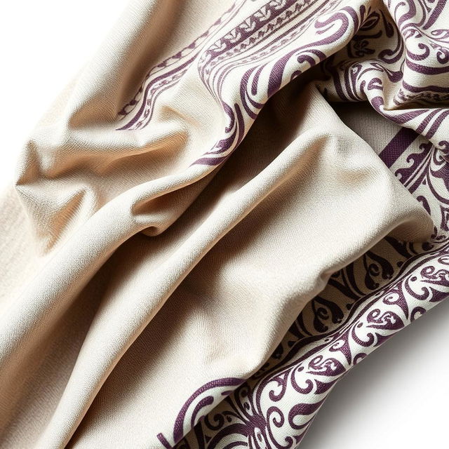 A close-up of wrinkled fabric being smoothed out and neatly arranged