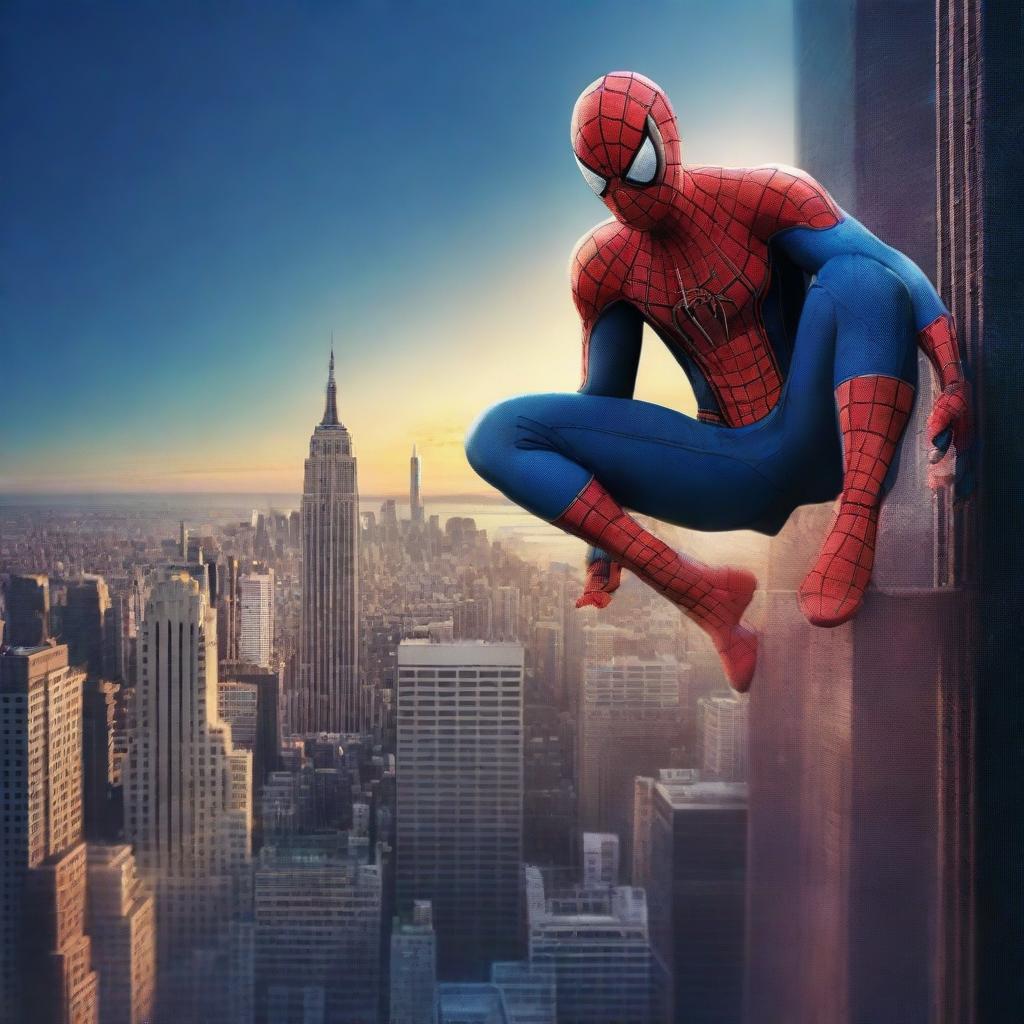 An incredibly detailed digital art piece featuring Spiderman